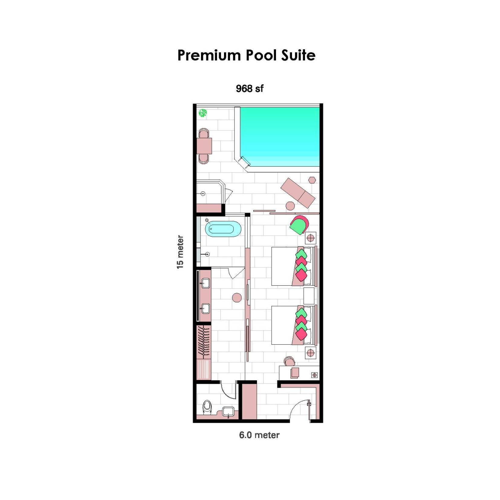 Lexis Suites Penang Bayan Lepas Exteriér fotografie A floorplan of a typical hotel room